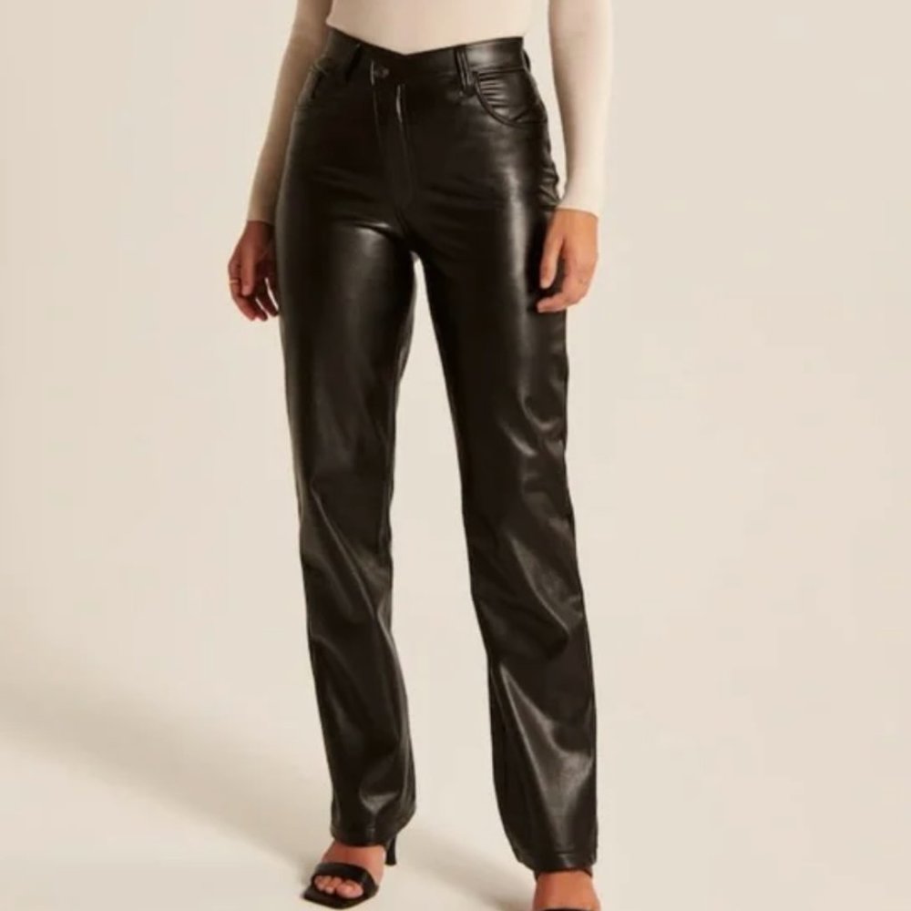 Abercrombie 90s straight leather pants